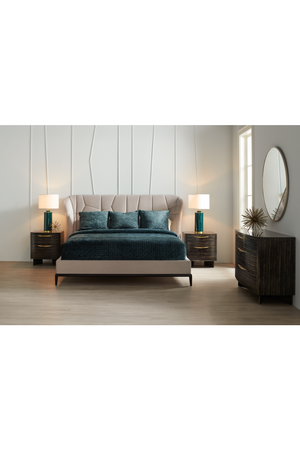   Beige Modern Upholstered California King Bed | Oroa.com