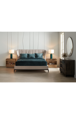   Beige Modern Upholstered California King Bed | Oroa.com
