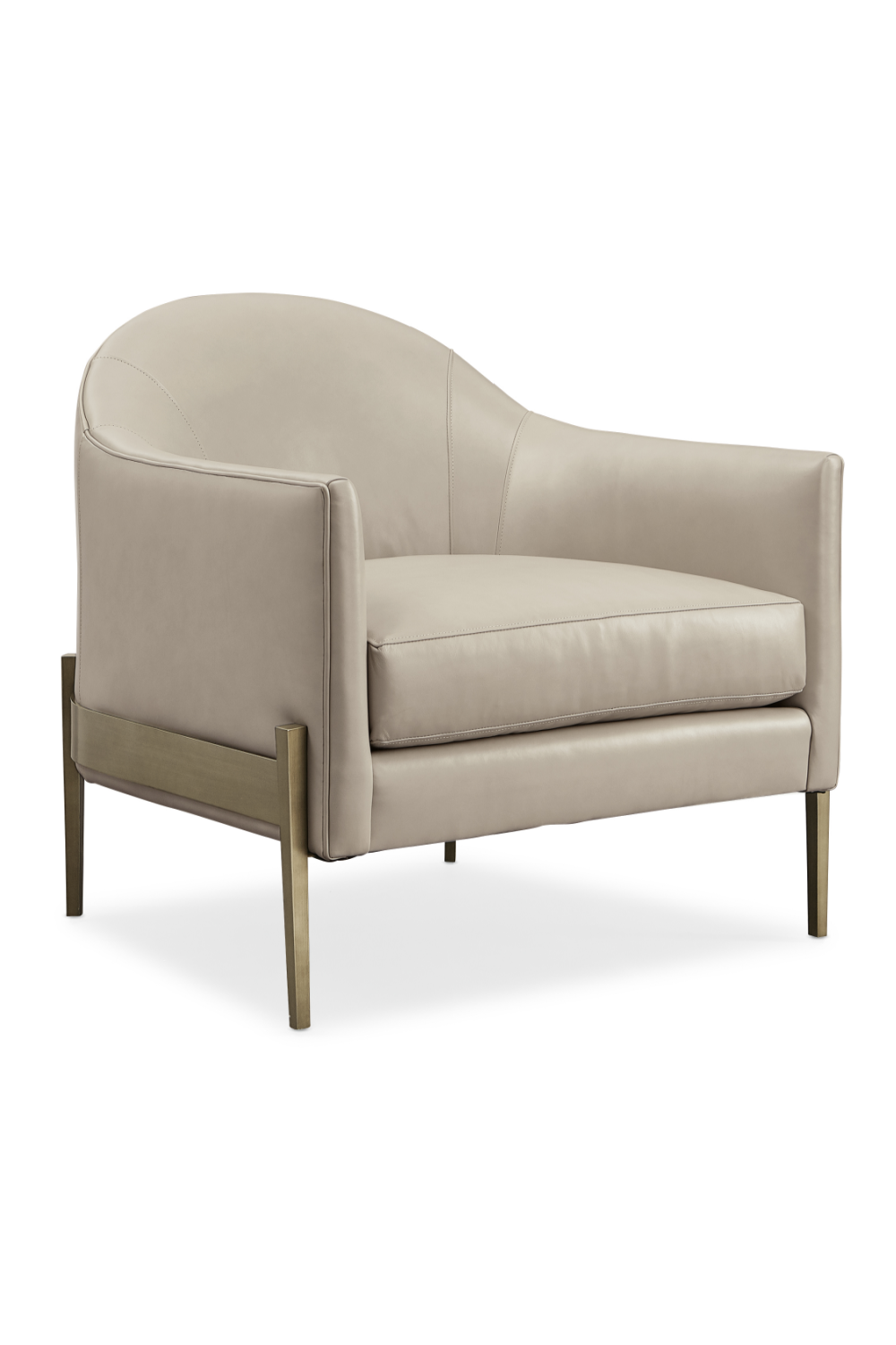   Taupe Leather Lounge Chair | Oroa.com
