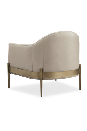   Taupe Leather Lounge Chair | Oroa.com