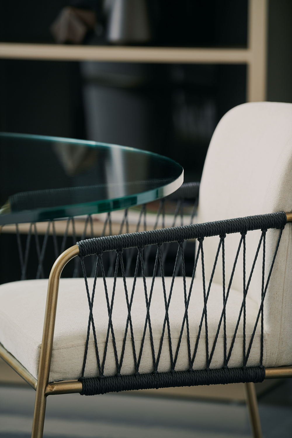   Black Cord Detail Dining Armchair | Oroa.com