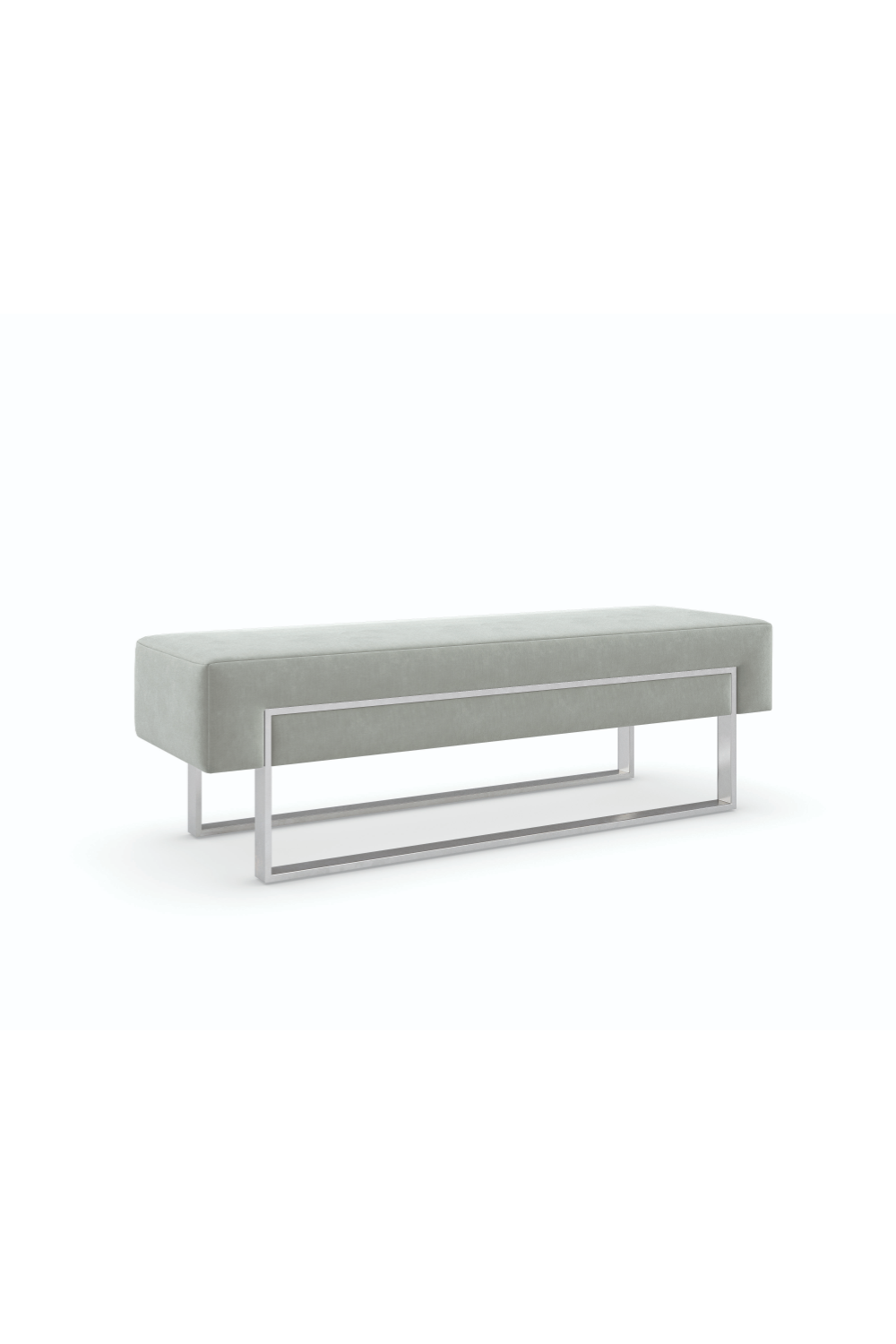   Gray Velvet Modern Bench | Oroa.com