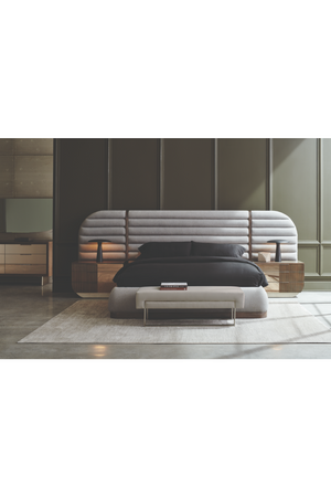   Gray Velvet Modern Bench | Oroa.com