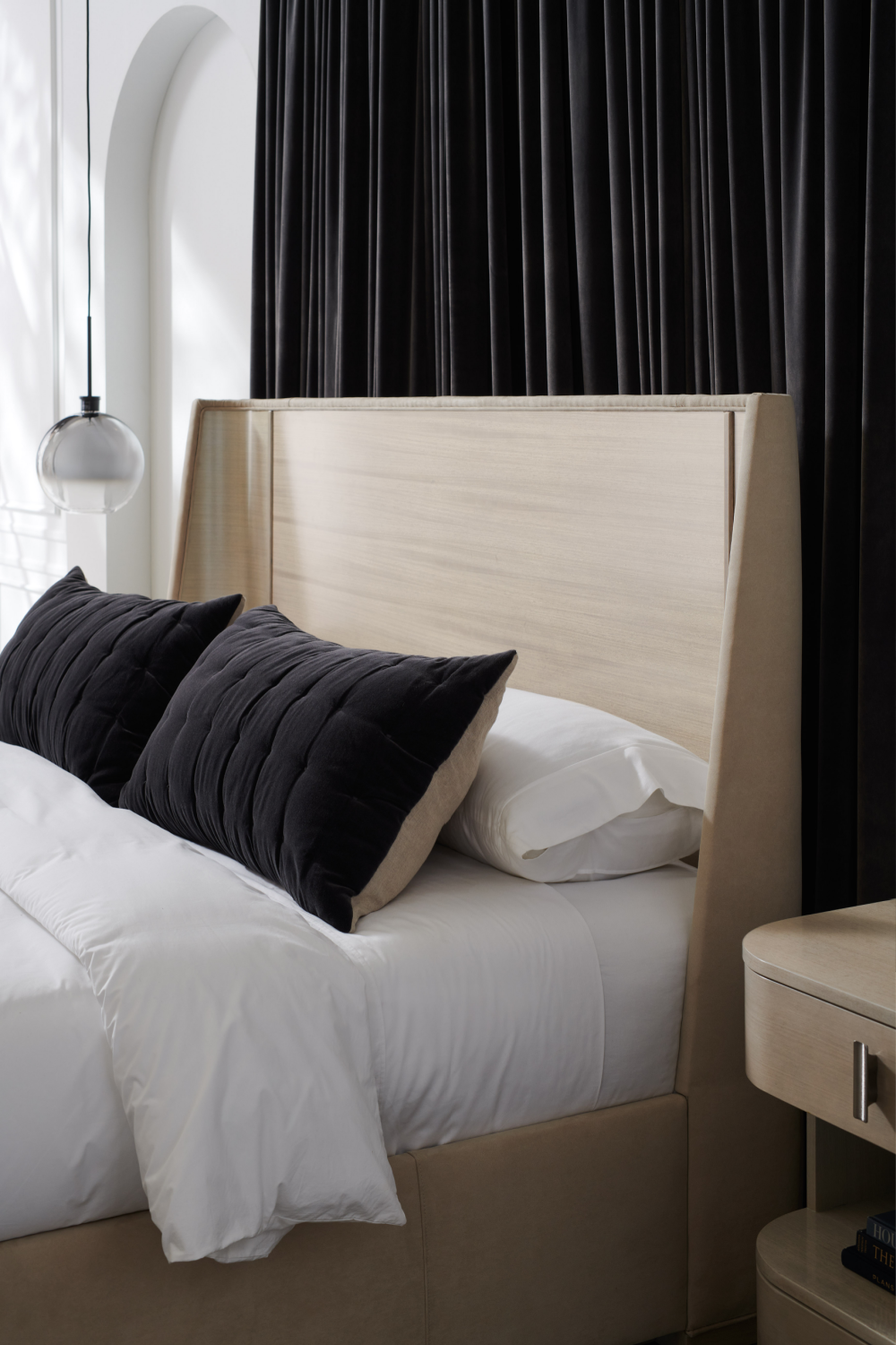   Cream Modern Open Nightstand | Oroa.com
