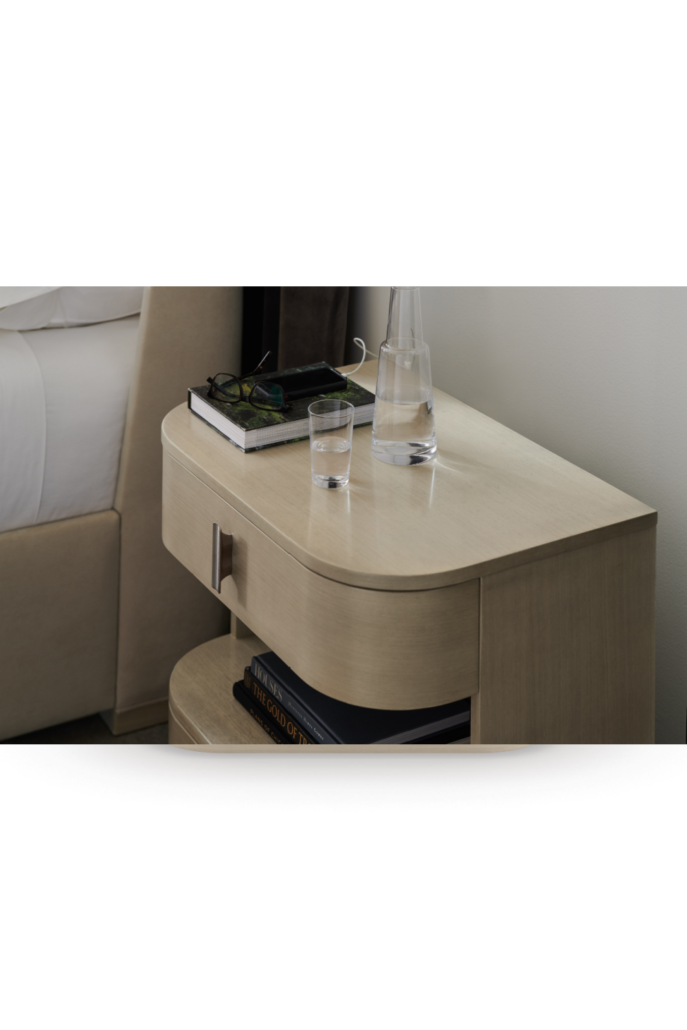   Cream Modern Open Nightstand | Oroa.com