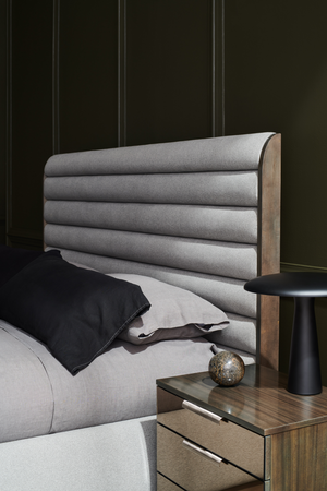   Gray Channeled Panel Bed | Oroa.com