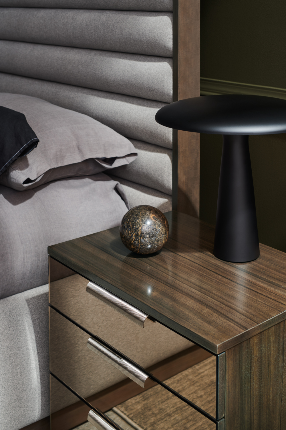   Gray Channeled Panel Bed | Oroa.com