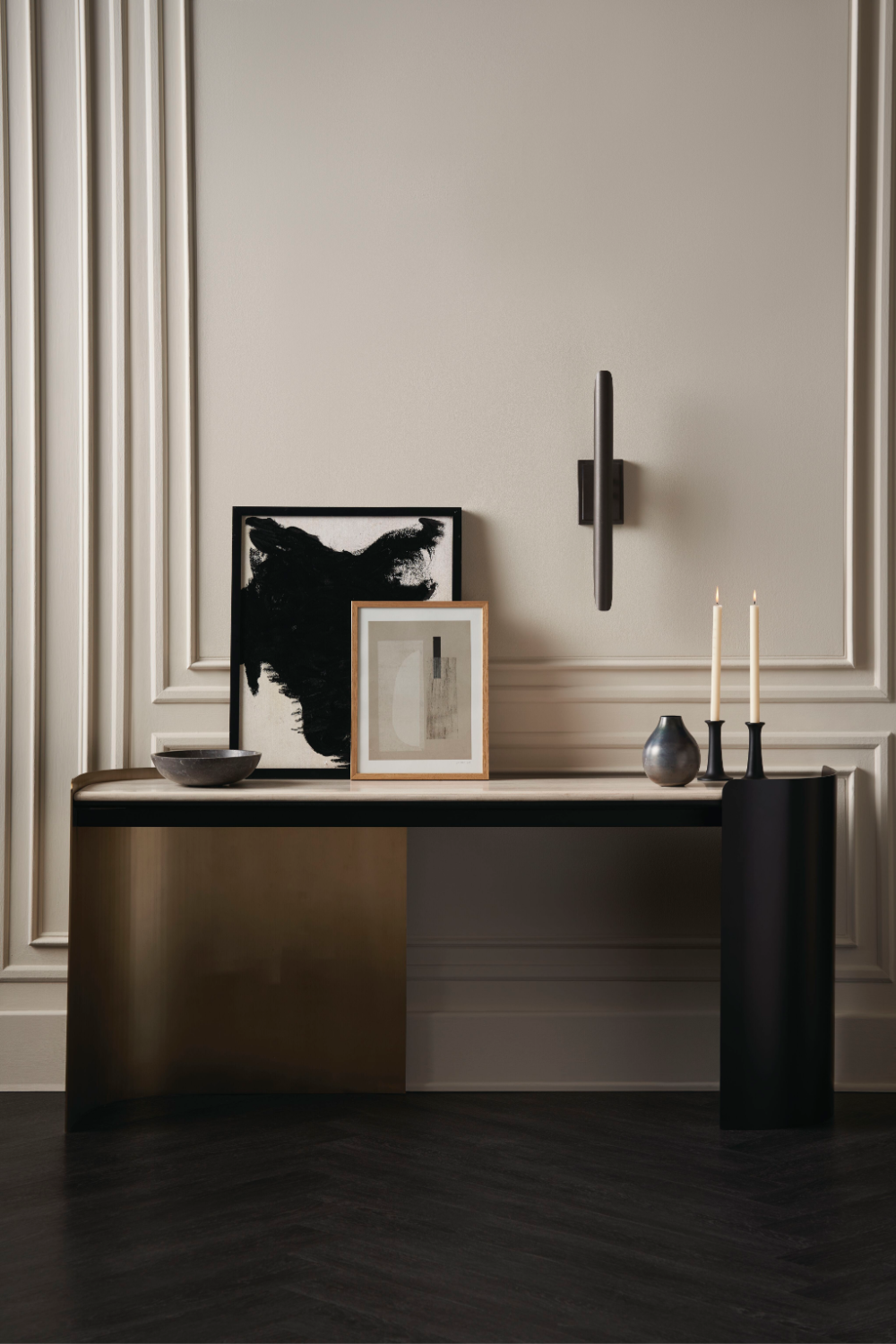   Cream Travertine Modern Desk | Oroa.com