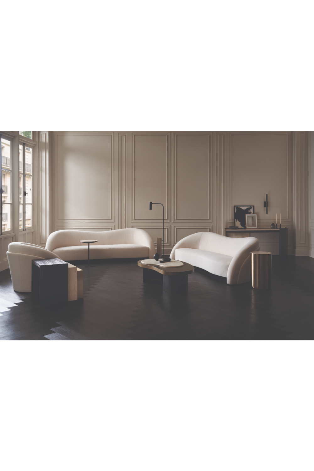   Cream Travertine Modern Desk | Oroa.com