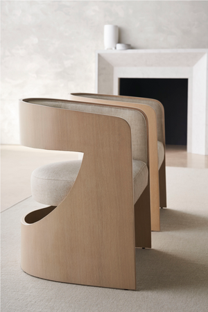   Curved Oak Accent Chair | Oroa.com