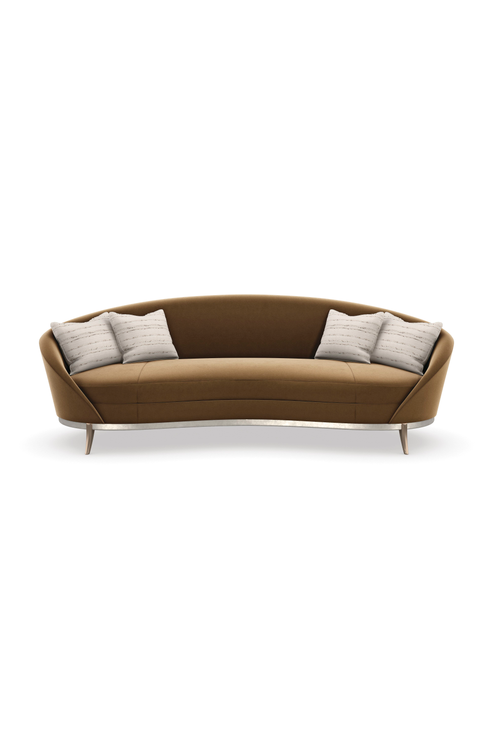   Brown Velvet Curved Sofa | Oroa.com