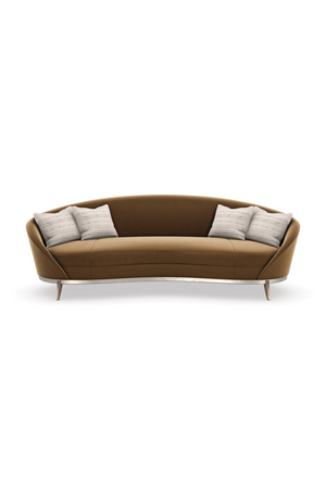   Brown Velvet Curved Sofa | Oroa.com