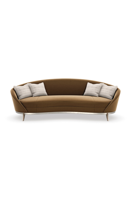   Brown Velvet Curved Sofa | Oroa.com