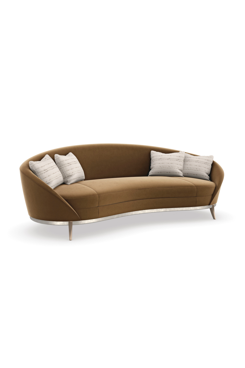   Brown Velvet Curved Sofa | Oroa.com