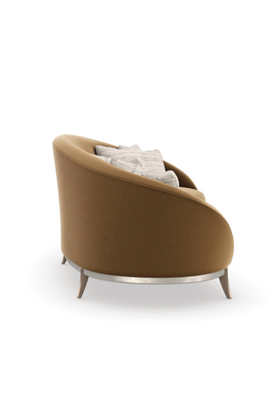   Brown Velvet Curved Sofa | Oroa.com