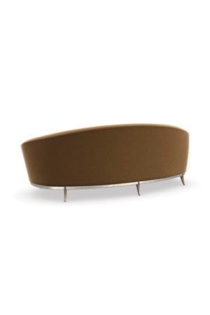   Brown Velvet Curved Sofa | Oroa.com