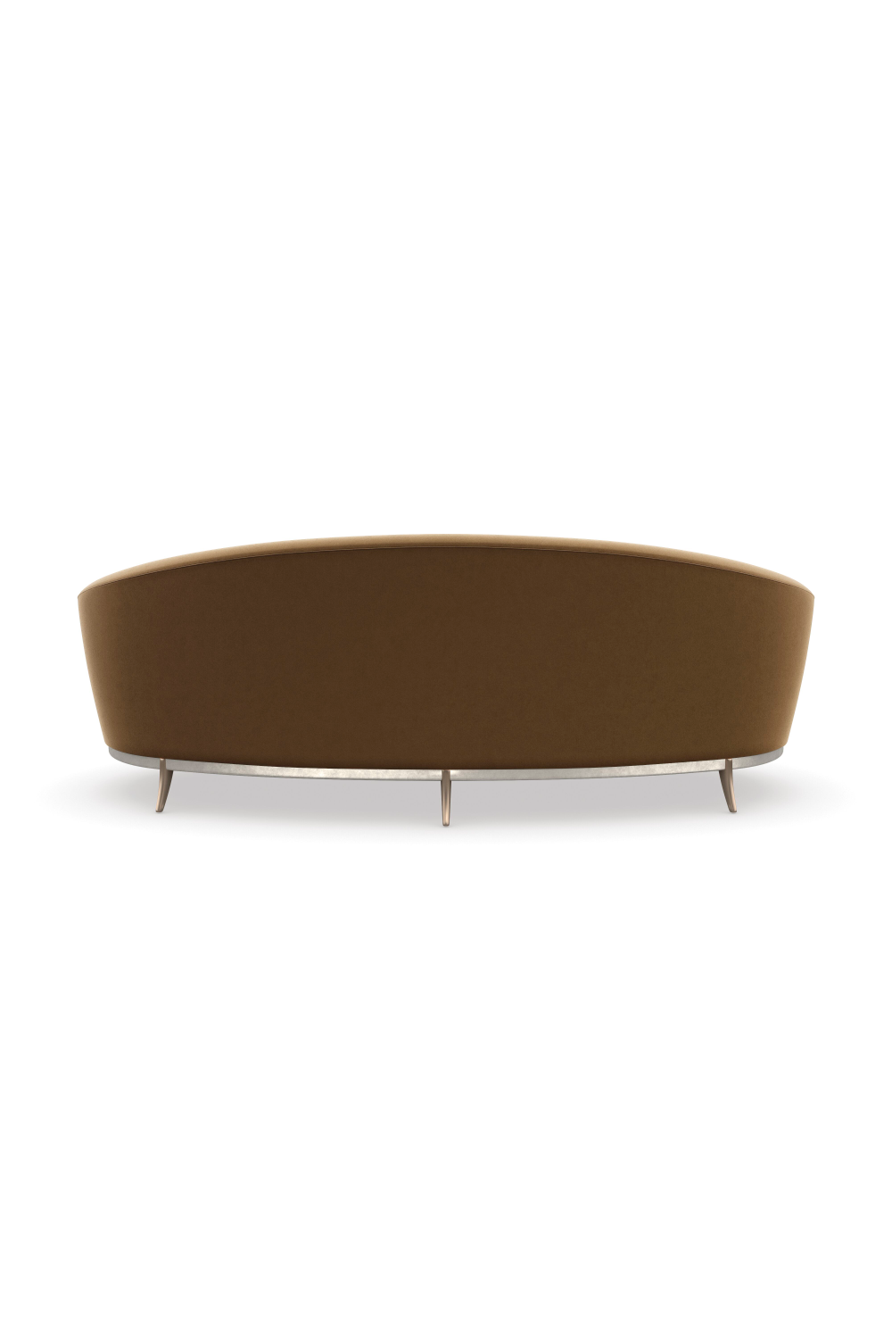   Brown Velvet Curved Sofa | Oroa.com