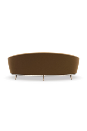   Brown Velvet Curved Sofa | Oroa.com