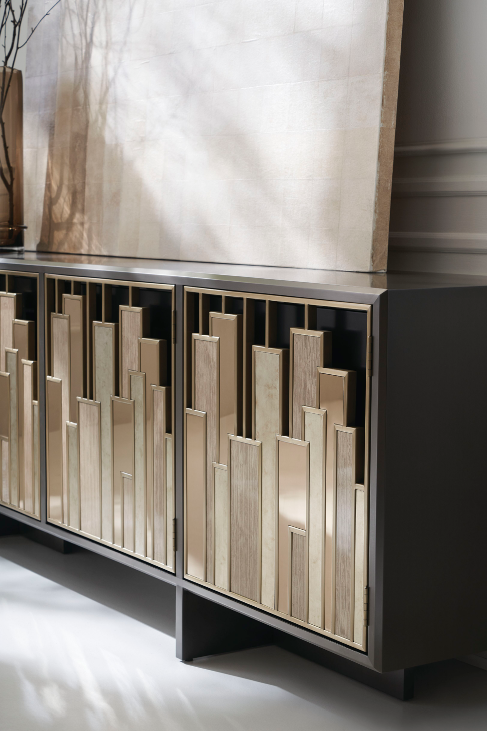   Geometric Patterned Media Cabinet | Oroa.com