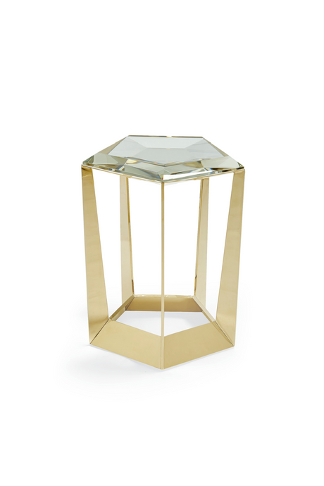   Beveled Crystal Side Table | Oroa.com