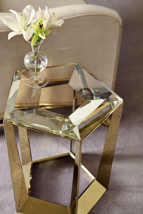   Beveled Crystal Side Table | Oroa.com