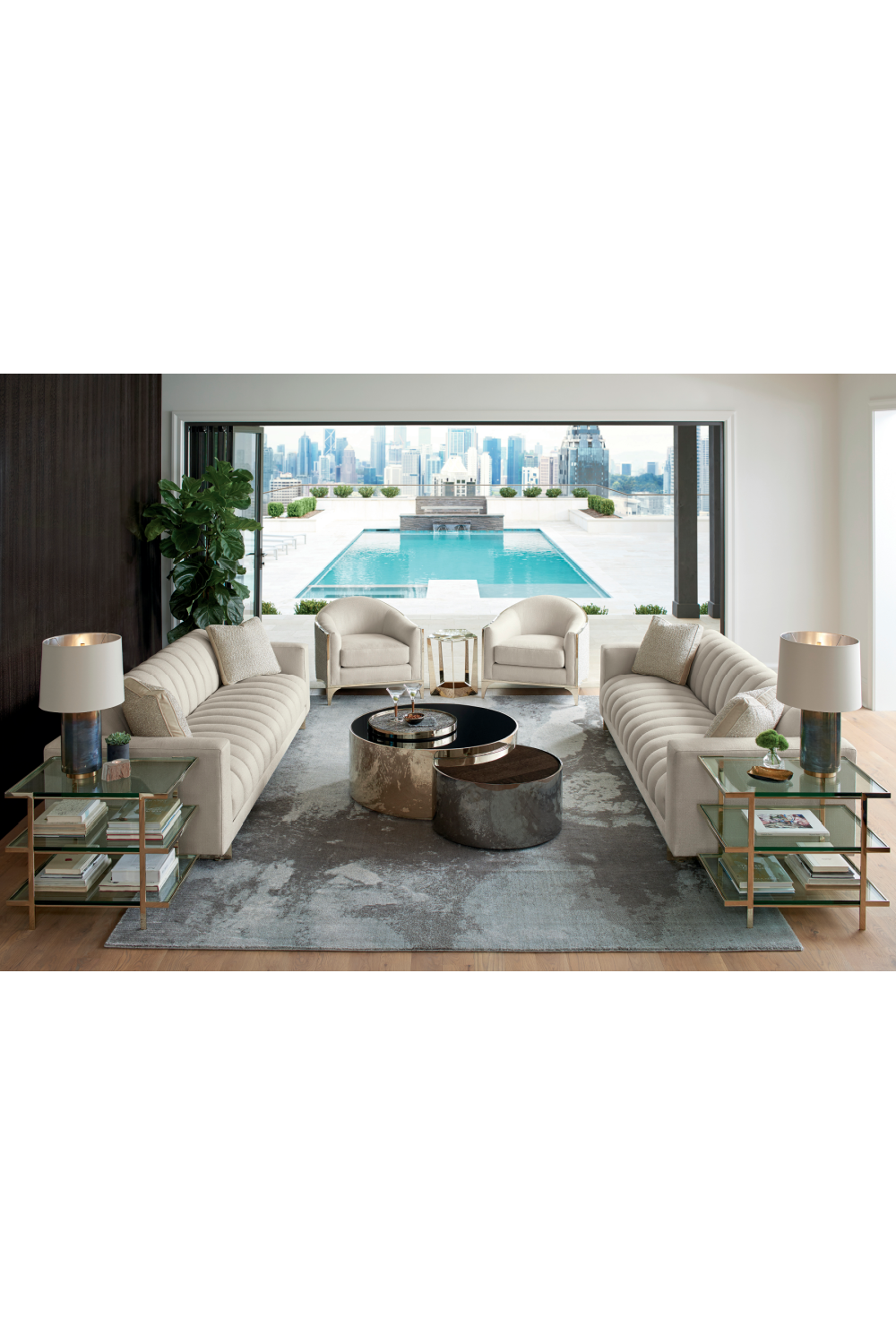   Beveled Crystal Side Table | Oroa.com