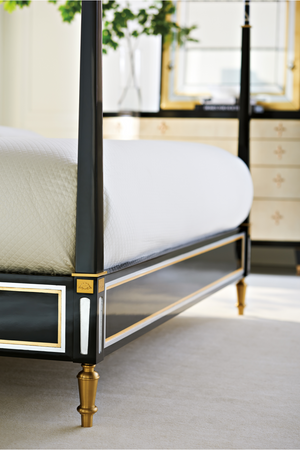   Black Leather Canopy Bed | Oroa.com