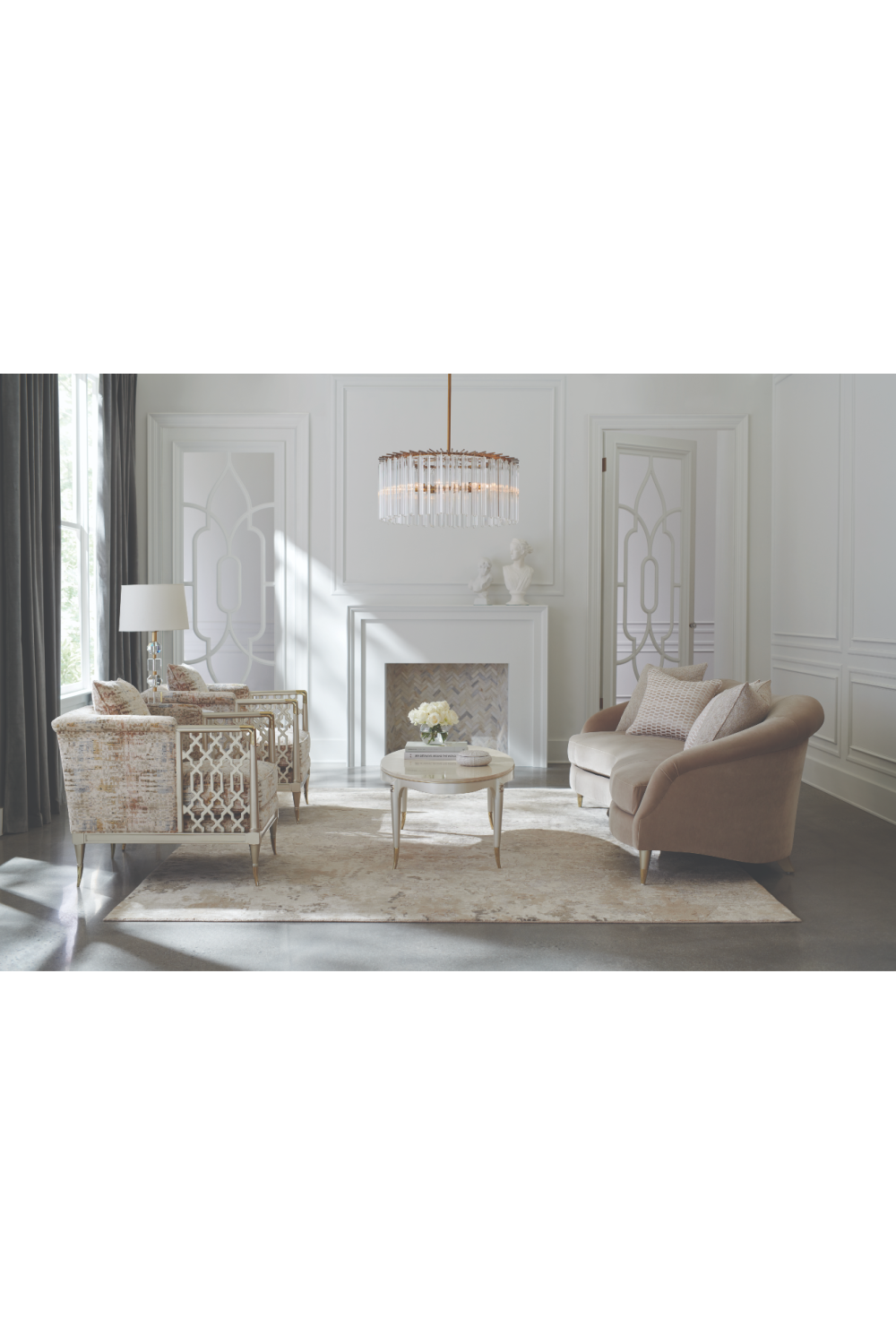   Fretwork Velvet Lounge Chair | Oroa.com