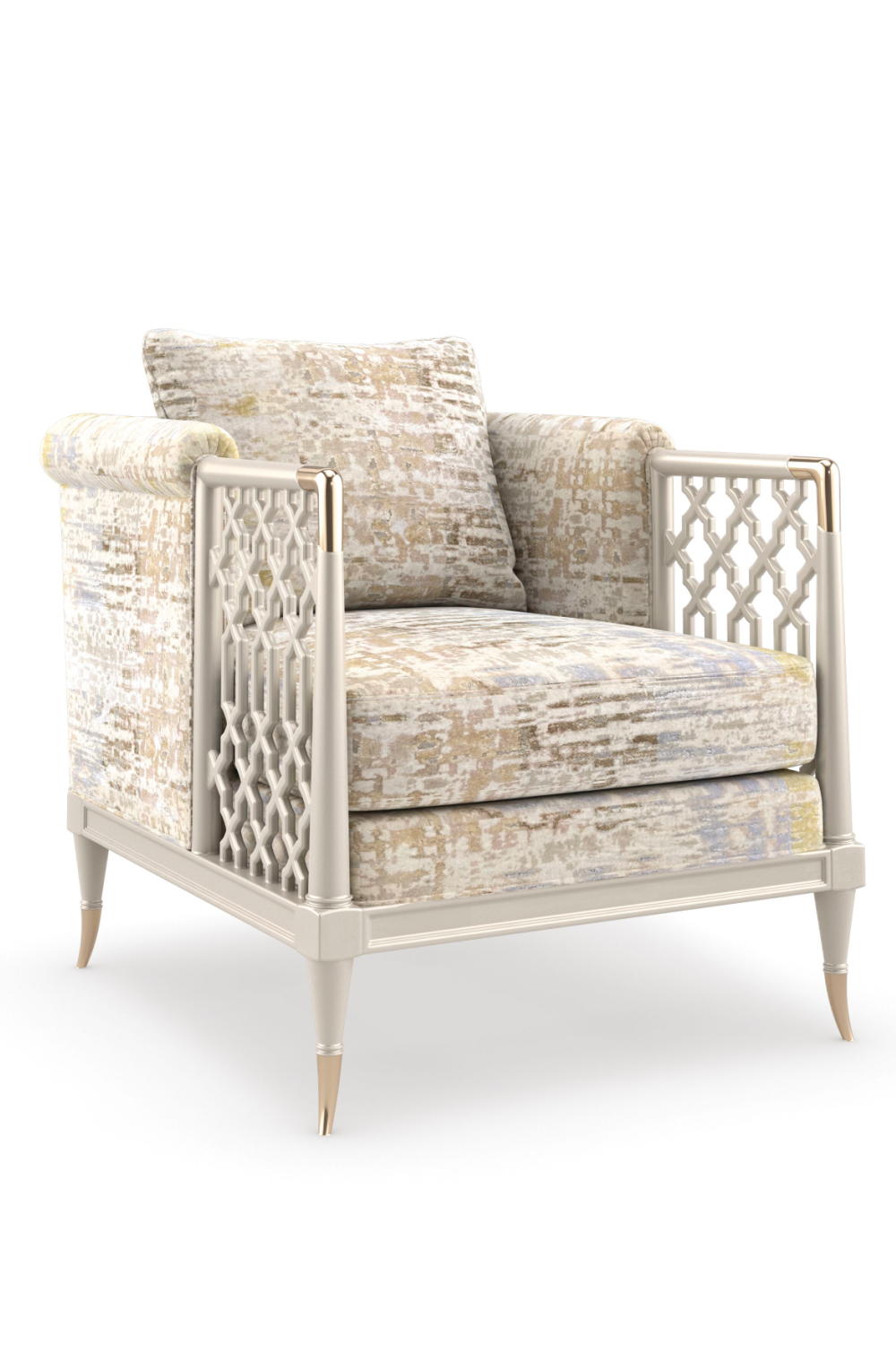   Fretwork Velvet Lounge Chair | Oroa.com