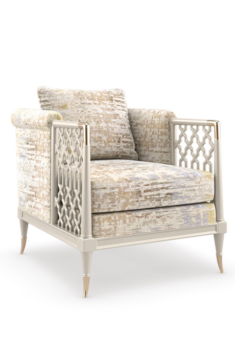   Fretwork Velvet Lounge Chair | Oroa.com