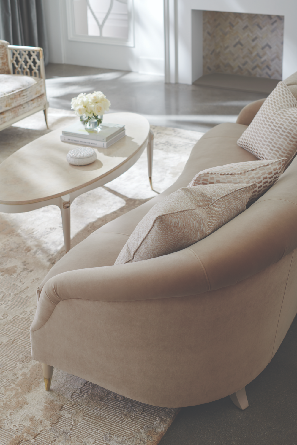   Fretwork Velvet Lounge Chair | Oroa.com
