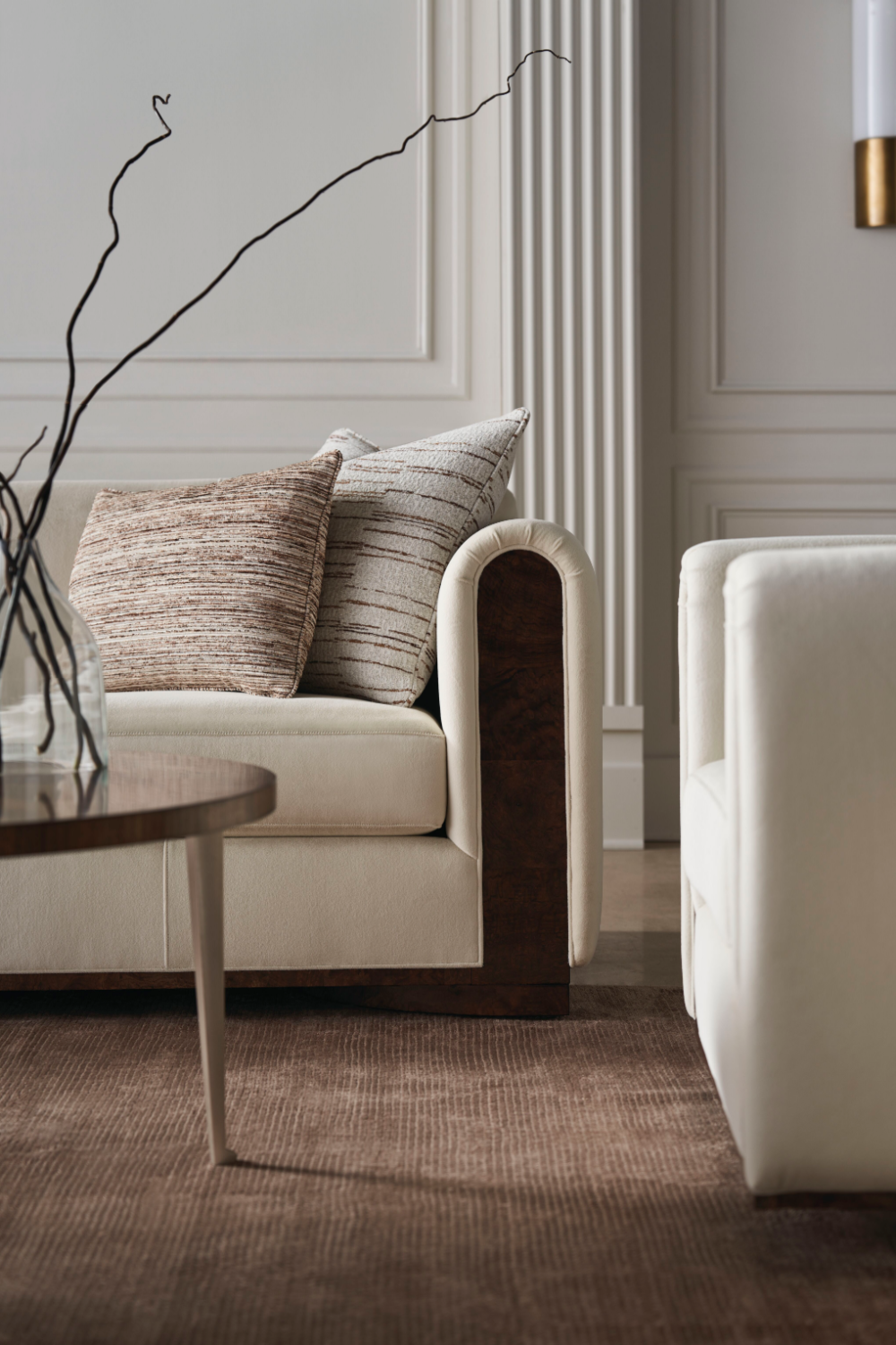   Cream Velvet Sofa | Oroa.com