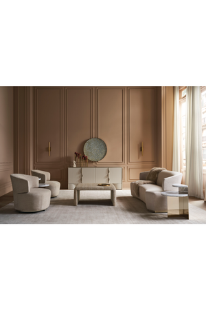   Cream Velvet Swivel Chair | Oroa.com