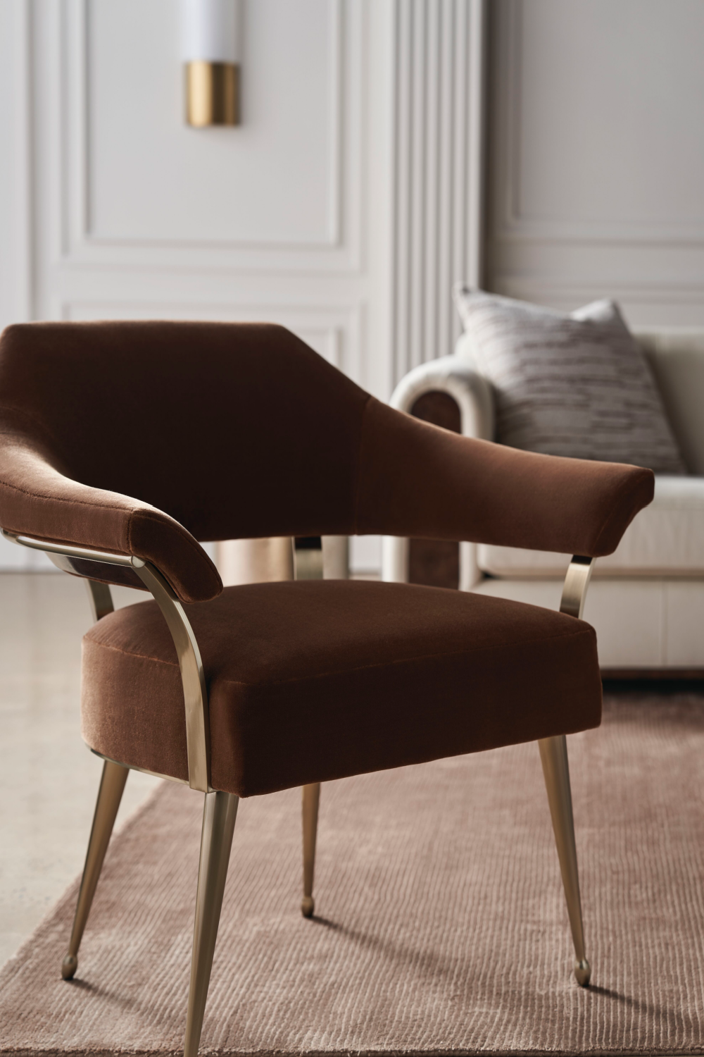  Brown Mohair Accent Chair | Oroa.com