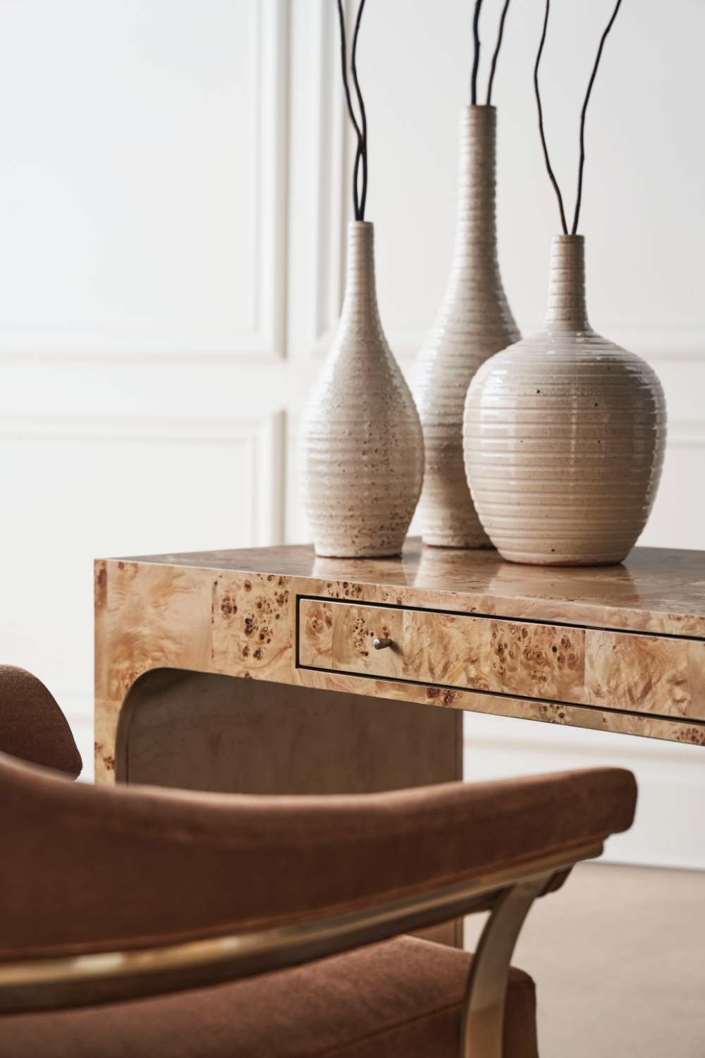   Brown Mohair Accent Chair | Oroa.com