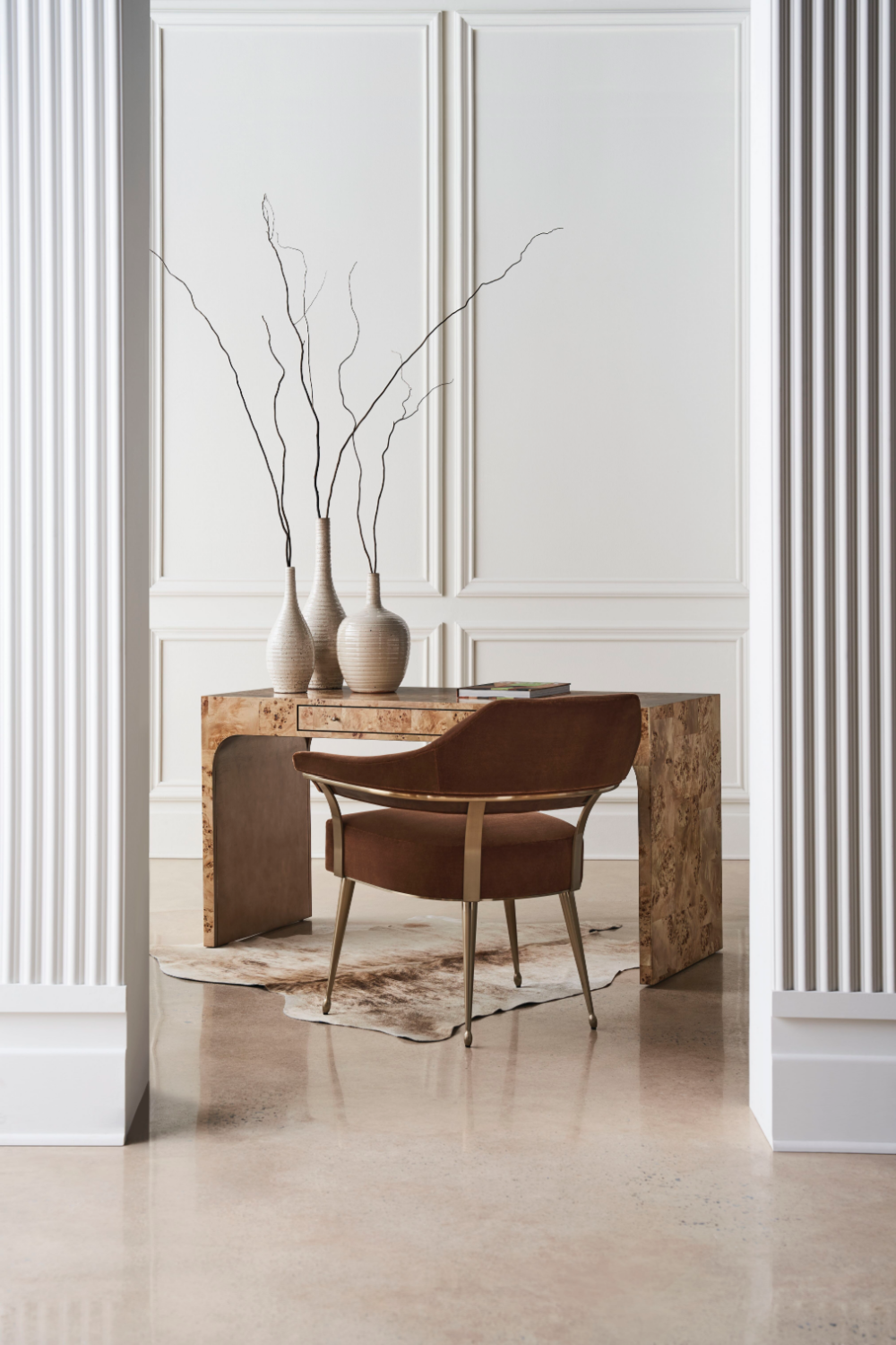   Brown Mohair Accent Chair | Oroa.com