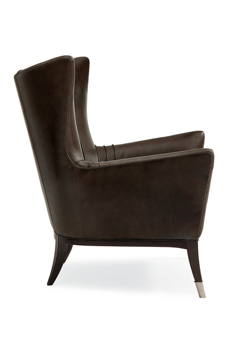   Brown Leather Wingback Chair | Oroa.com