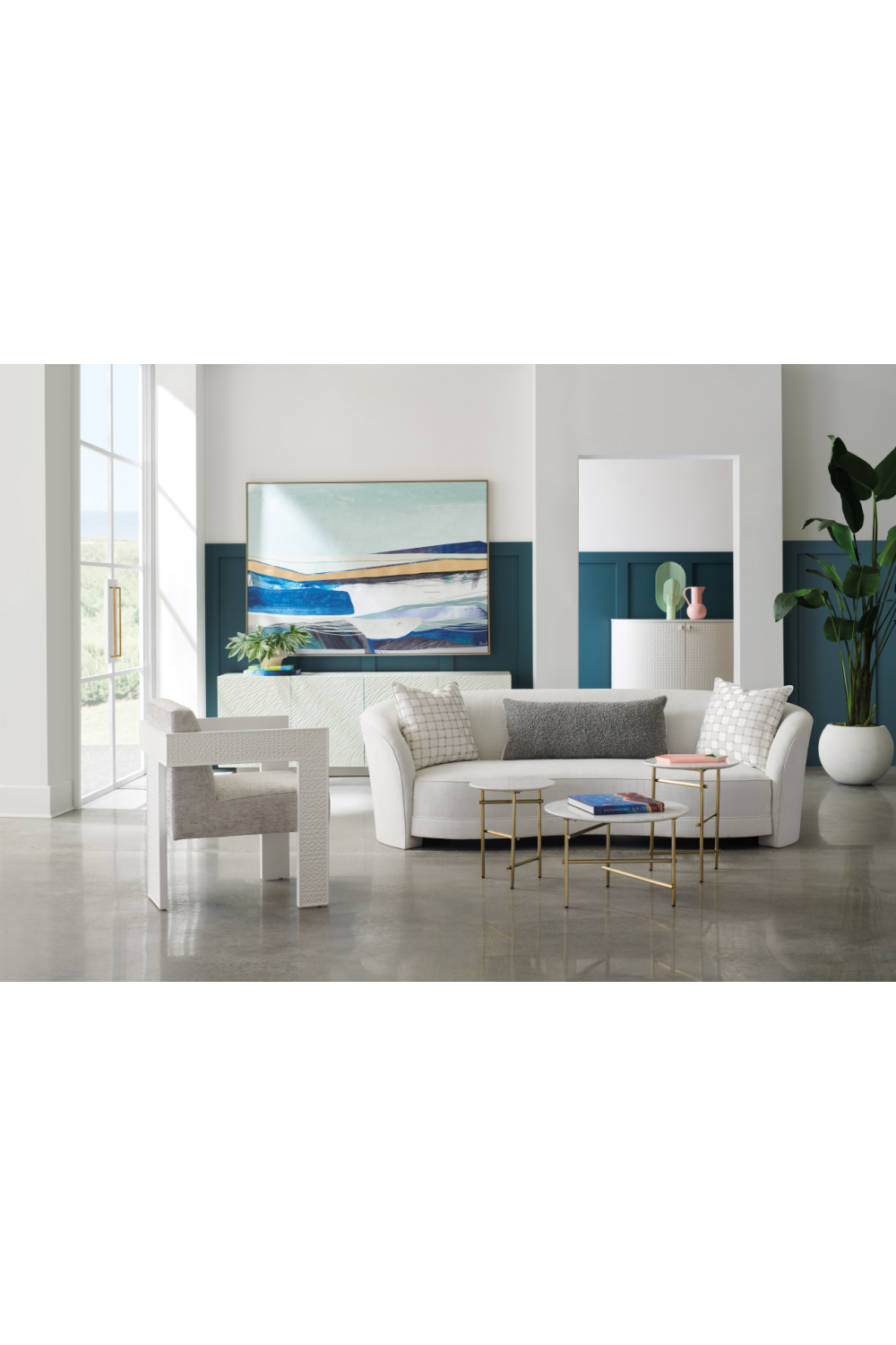   Light Gray Curved Sofa | Oroa.com