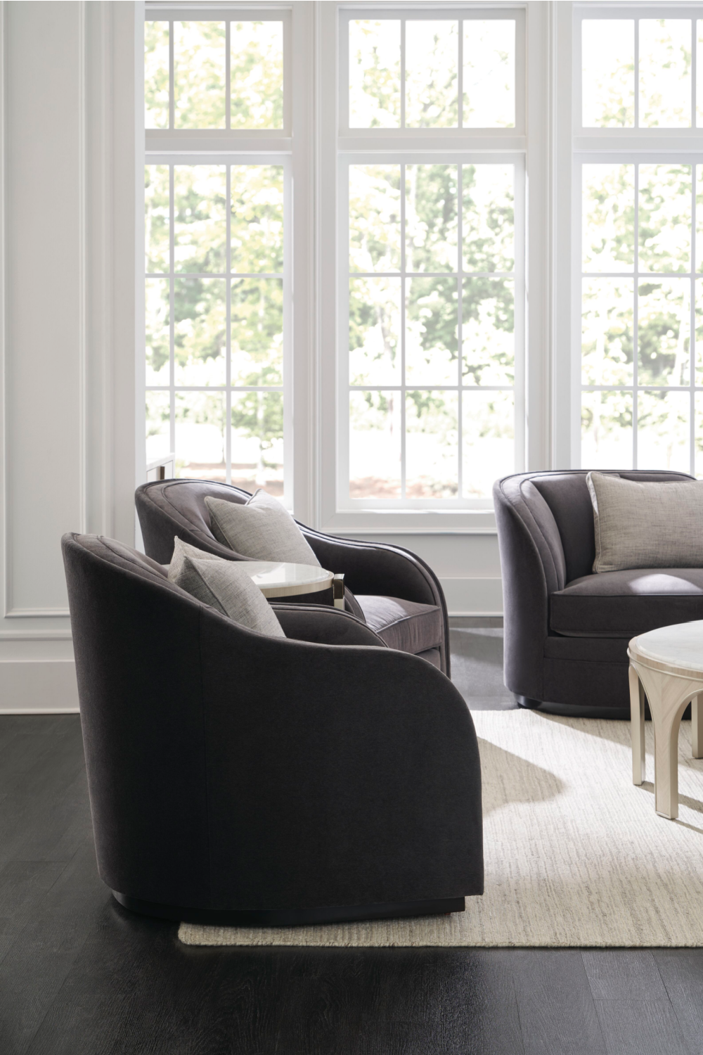   Dark Gray Velvet Club Chair | Oroa.com