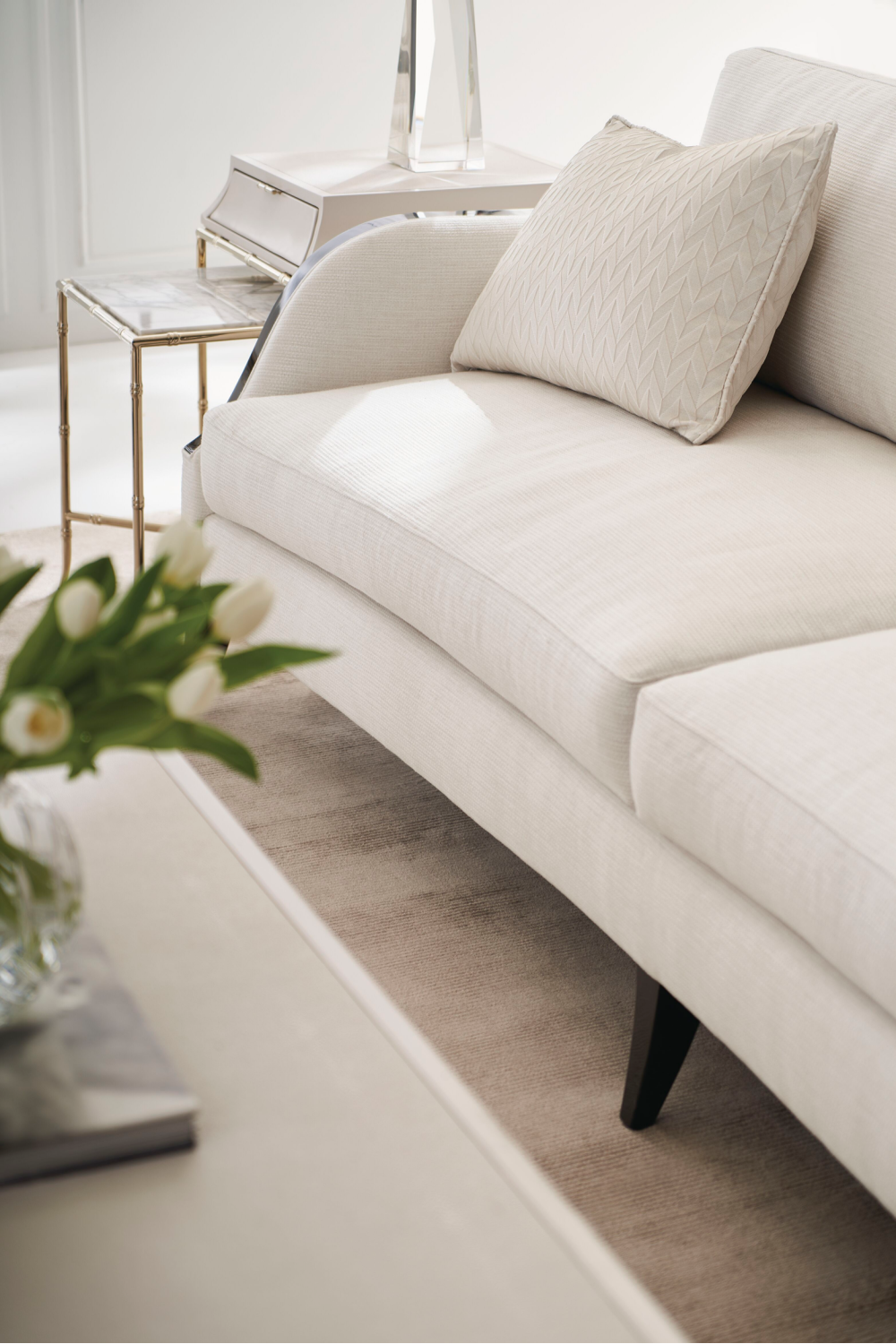   Cream Basketweave Sofa | Oroa.com