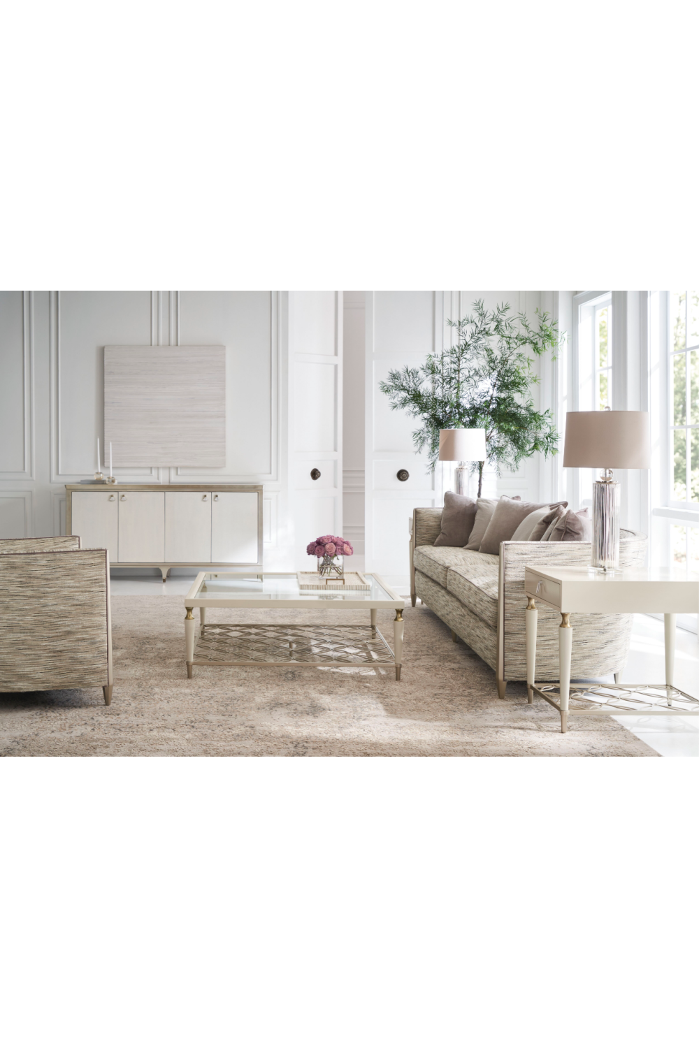   Cream Chenille Sofa | Oroa.com