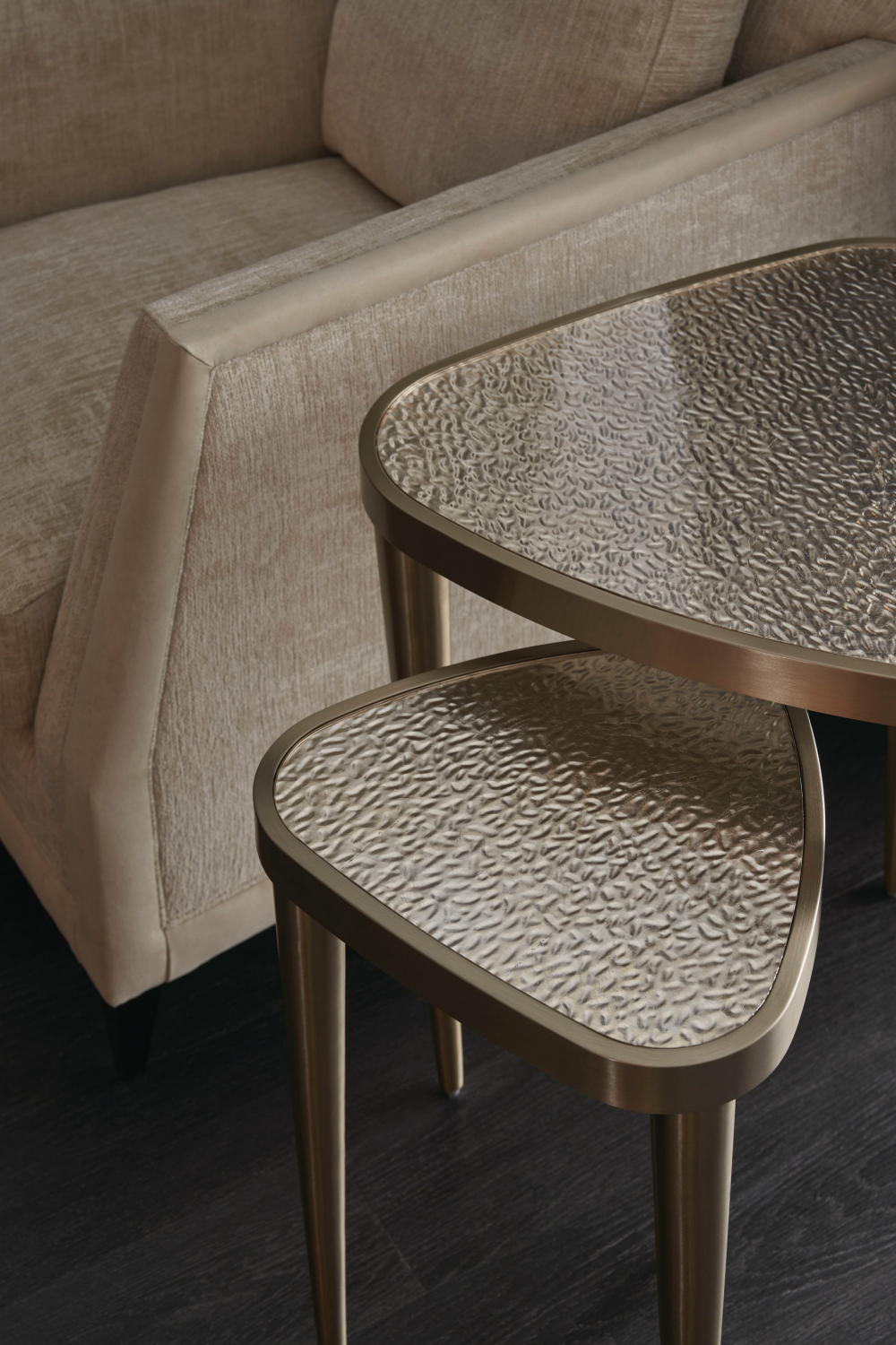   Beige Chenille Lounge Chair | Oroa.com