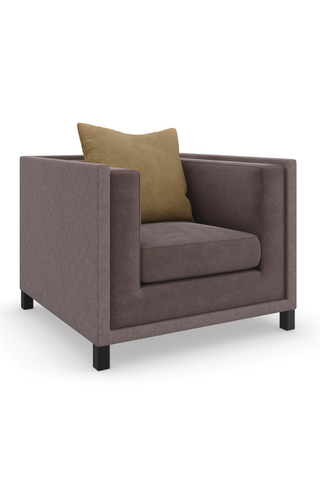   Brown Linen Lounge Chair | Oroa.com