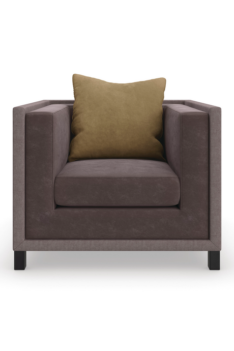   Brown Linen Lounge Chair | Oroa.com