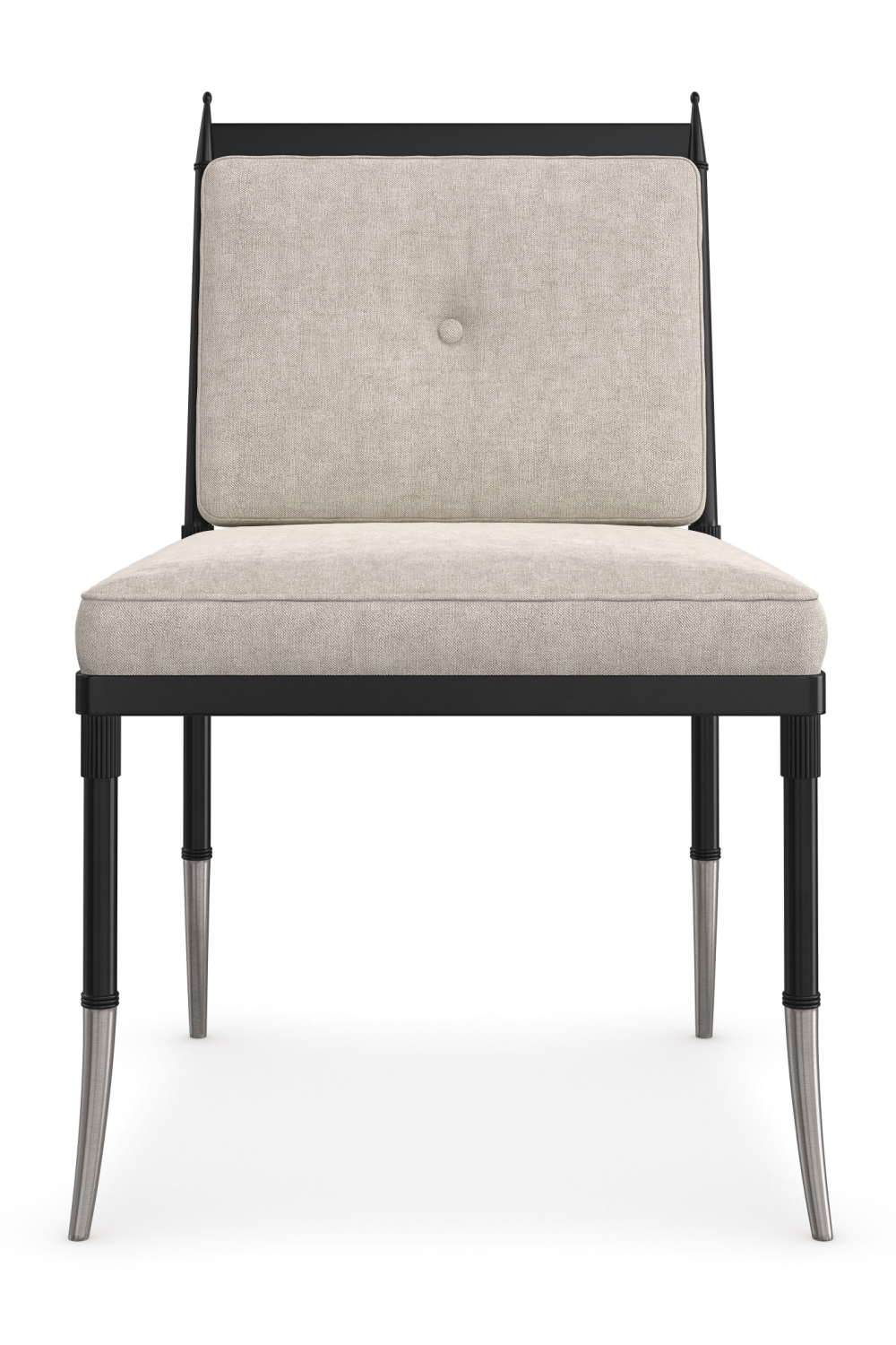   Beige Linen Buttoned Chair | Oroa.com