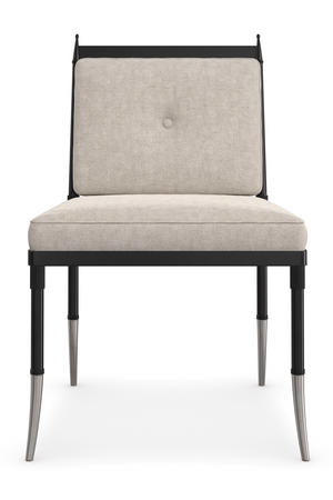   Beige Linen Buttoned Chair | Oroa.com