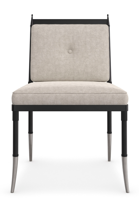   Beige Linen Buttoned Chair | Oroa.com