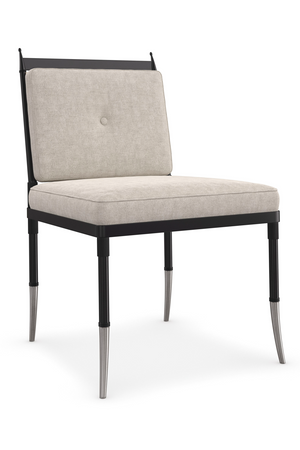   Beige Linen Buttoned Chair | Oroa.com