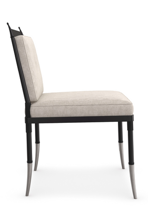   Beige Linen Buttoned Chair | Oroa.com