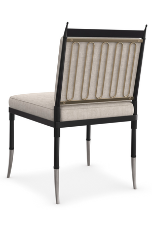   Beige Linen Buttoned Chair | Oroa.com